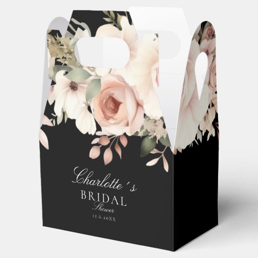 エレガントなパステルカラーの花束 ブライダルシャワー フェイバーボックス (オープン)