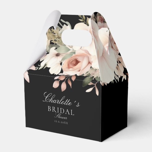 エレガントなパステルカラーの花束 ブライダルシャワー フェイバーボックス (正面サイド)