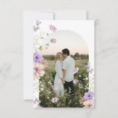 エレガントなパステルカラーの野生の花の結婚式のSave the Date 招待状 (裏面)