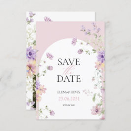 エレガントなパステルカラーの野生の花の結婚式のSave the Date 招待状