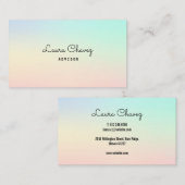 エレガントなパステルカラー モダン プロフェッショナル 名刺 (正面/裏面)