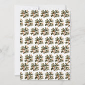 エレガントなパステルグリーンの偽の金とトナカイ 招待状 (裏面)