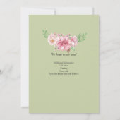 エレガントなパステルグリーンの花の別れパーティー 招待状 (裏面)
