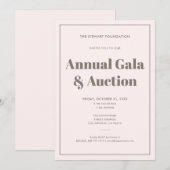 エレガントなパステルピンクのミニマルビジネスイベント 招待状 (正面/裏面)