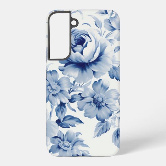 エレガントなパステルブルーの水彩ローズ SAMSUNG GALAXYケース (裏面)