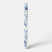 エレガントなパステルブルーの水彩ローズ SAMSUNG GALAXYケース (左側面)