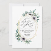 エレガントなパステルユーカリとアネモネのガーデンパーティー 招待状 (正面)