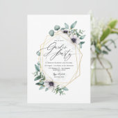 エレガントなパステルユーカリとアネモネのガーデンパーティー 招待状 (スタンド正面)