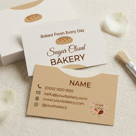 エレガントなパステル調ベーカリー Sugar Cloud Bakery 名刺