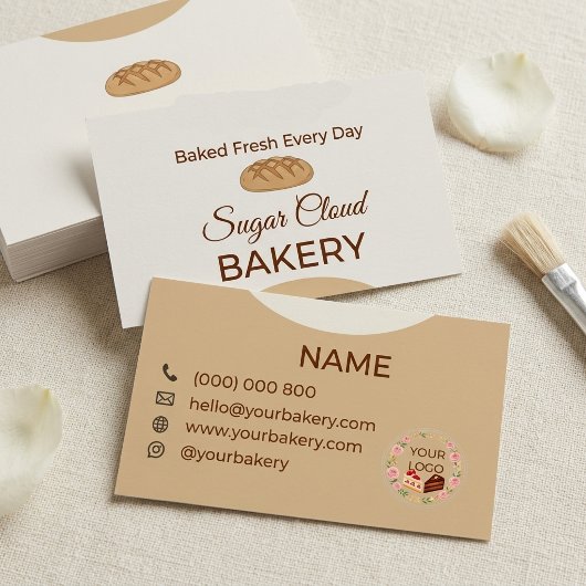 エレガントなパステル調ベーカリー Sugar Cloud Bakery 名刺