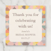 エレガントなパステル カスタム ブライダル シャワー サンクス フェイバータグ (裏面)