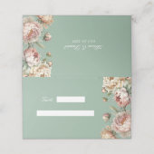 エレガントなパステル サジグリーンとブラッシュ ピンクの芍薬 プレイスカード (外部開封)