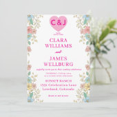 エレガントなパステル フラワー招待状テンプレート 招待状 (スタンド正面)