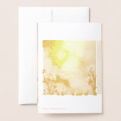 エレガントなパステル フラワー ウェディング インビテーション | ソフトな水彩 箔カード (裏面封筒付き)