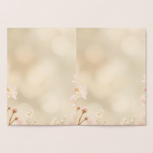 エレガントなパステル フラワー ウェディング インビテーション | ソフトな水彩 箔カード (内部)