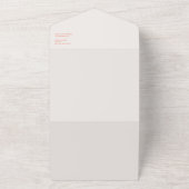 エレガントなパステル ミニマル ホワイトとレッドのモダンなシール オールインワン招待状 (外側)