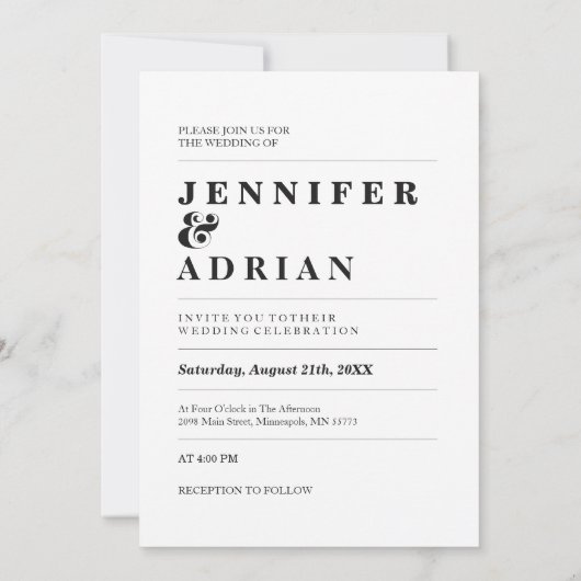 エレガントなパステル ミニマル ホワイト モダン シンプル 招待状 (裏面)