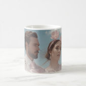 エレガントなパステル ヴィンテージスタイルの結婚式の絵 コーヒーマグカップ (中央)