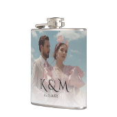 エレガントなパステル ヴィンテージスタイルの結婚式の絵 フラスク (左)