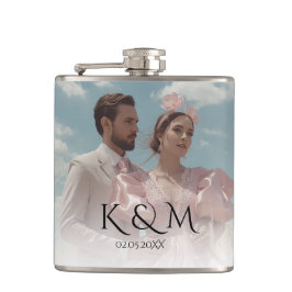 エレガントなパステル ヴィンテージスタイルの結婚式の絵 フラスク