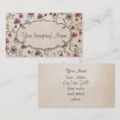 エレガントなパターンによってはピンクかベージュ色が開花します 名刺 (正面/裏面)