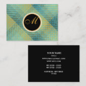 エレガントなパターンターコイズ 名刺 (正面/裏面)