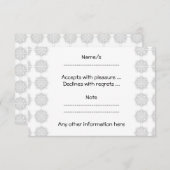 エレガントなパターン、薄い灰色および白い 出欠カード (正面/裏面)