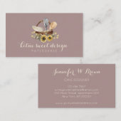 エレガントなパティシエ 水彩ひまわりパン屋 名刺 (正面/裏面)