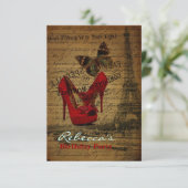 エレガントなパリのフランス風ヴィンテージ誕生日パーティー 招待状 (スタンド正面)