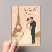 エレガントなパリの結婚式アクリル招待状 - エッフェル アクリル招待状 (インサイチュ (ポータブル))