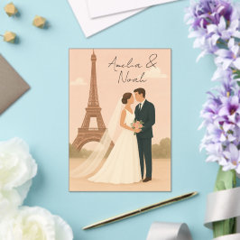 エレガントなパリの結婚式アクリル招待状 - エッフェル アクリル招待状