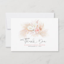 エレガントなパンパスグラス ピンクの花の感謝カード