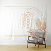 エレガントなパンパスグラス フラワーブライダルシャワー タペストリー (インサイチュ(横))