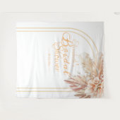 エレガントなパンパスグラス フラワーブライダルシャワー タペストリー (正面(横))