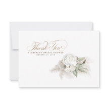 エレガントなパンパス草と白い花の感謝カード