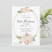 エレガントなパンプキンテーマのベビーシャワー招待状 招待状 (スタンド正面)