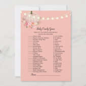 エレガントなパンプキンベイビーキャンディゲーム ベイビーシャワーゲーム 招待状 (正面)