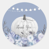 エレガントなパンプキン感謝デュスティーブルー ラウンドシール (正面)