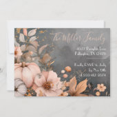 エレガントなパンプキン感謝祭の食事への招待 招待状 (裏面)