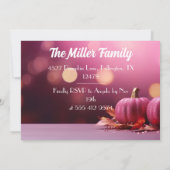 エレガントなパンプキン感謝祭の食事招待状 招待状 (裏面)