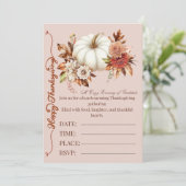 エレガントなパンプキン秋の花の招待状 招待状 (スタンド正面)