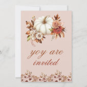 エレガントなパンプキン秋の花の招待状 招待状 (裏面)