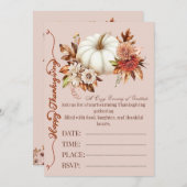 エレガントなパンプキン秋の花の招待状 招待状 (正面/裏面)