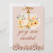 エレガントなパンプキン秋の花の招待状 招待状 (裏面)