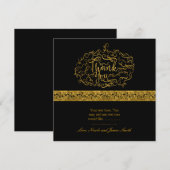 エレガントなパンプキン ハロウィン 秋 ゴールド サンクス カード (正面/裏面)