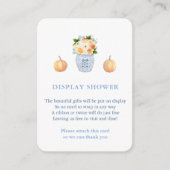 エレガントなパンプキン ブルー ホワイト オータム ディスプレイ シャワー エンクロージャーカード (正面)