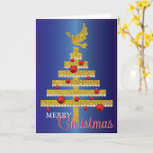 エレガントなパーソナライズされたクリスマスカード カード (黄色い花)