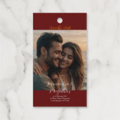 エレガントなパーソナライズされた写真 ウェディング 招待状 ギフトタグ (裏面)