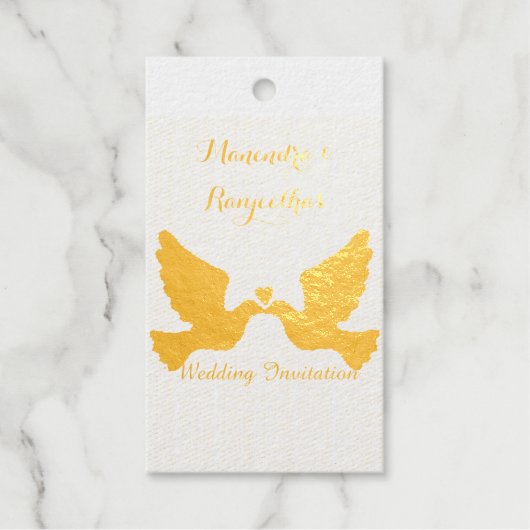 エレガントなパーソナライズされた写真 ウェディング 招待状 ギフトタグ (正面)