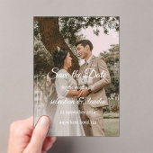 「エレガントなパーソナライズされた結婚式のお知らせカード」 アクリル招待状 (インサイチュ (ポータブル))